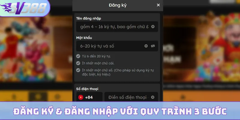 Đăng ký & đăng nhập với quy trình 3 bước