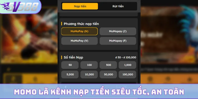 Momo là kênh nạp tiền siêu tốc, an toàn